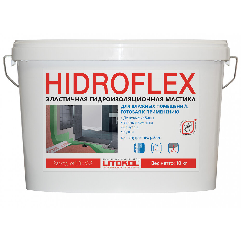 LITOKOL HIDROFLEX-гидроизол. мастика 10kgbucket 482570003