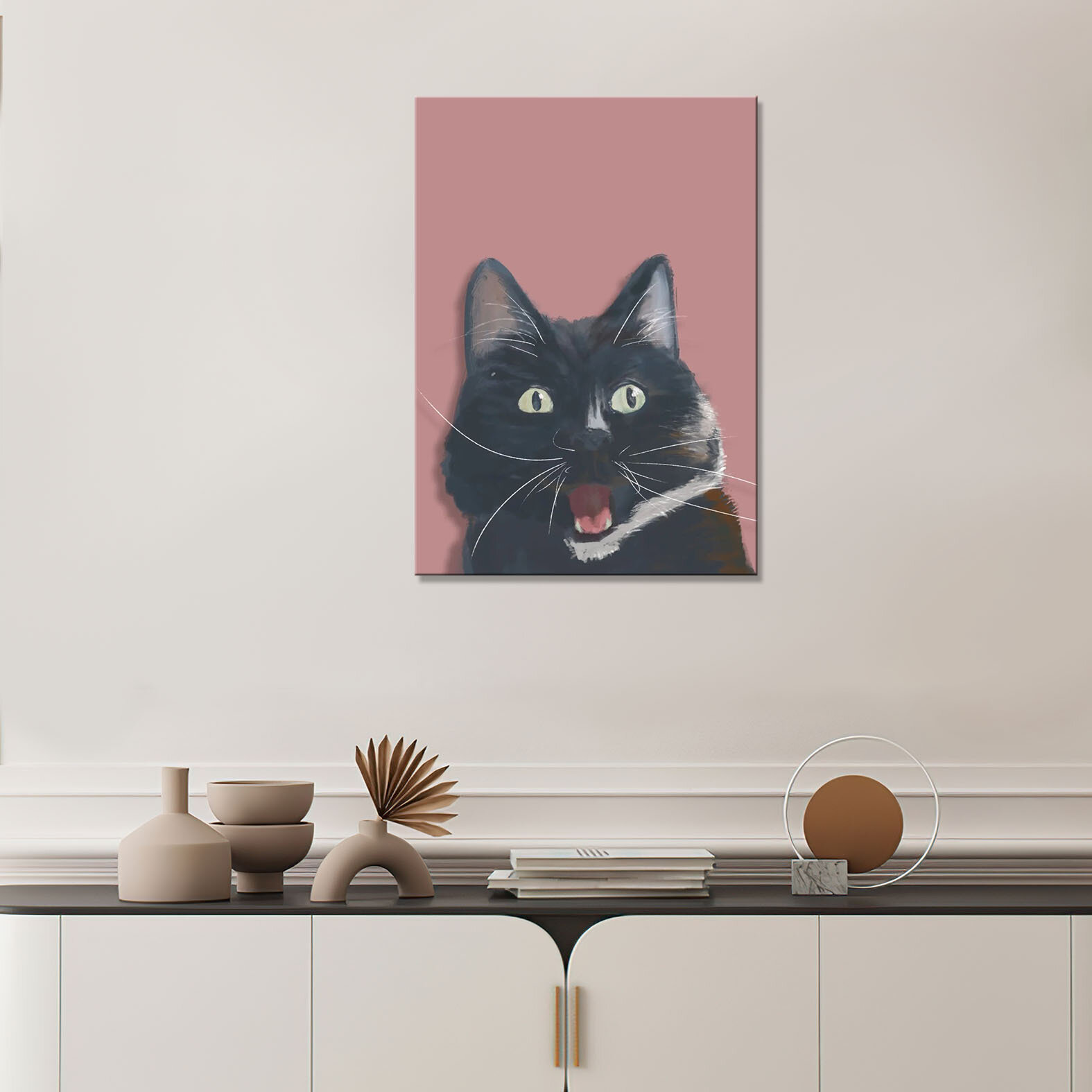 Интерьерная картина на холсте - кот в шоке 30х40