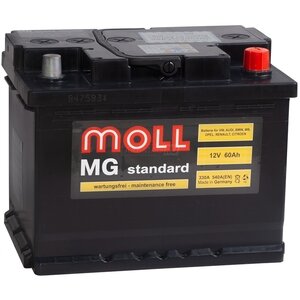 Аккумулятор Moll MG Standard 60 Ач 550А обр. пол.