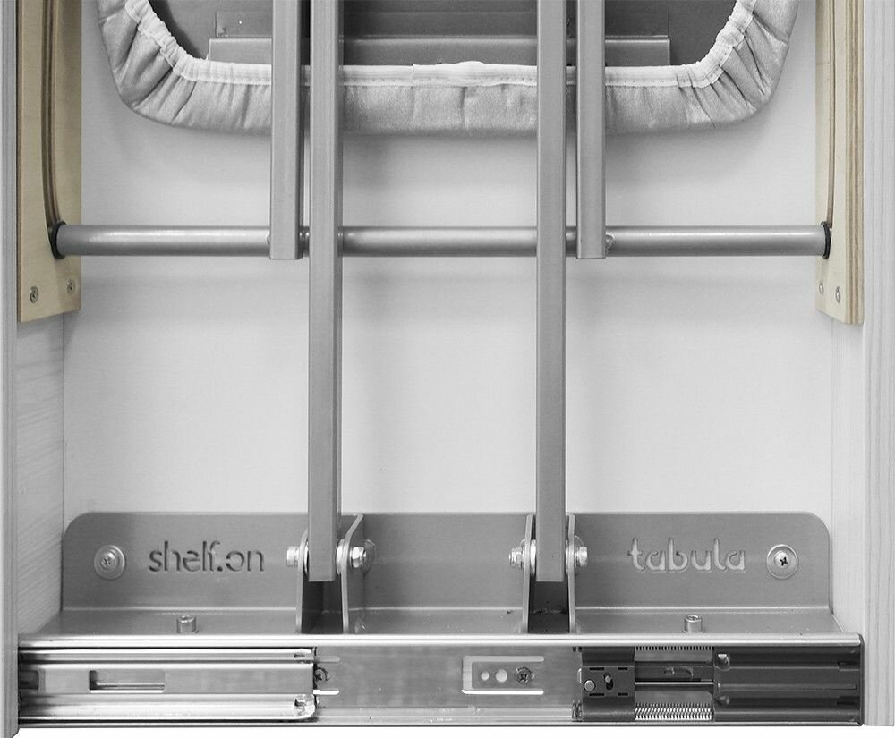 Встроенная гладильная доска Табула с зеркалом, Беленый дуб (купе налево) без опоры на пол. - фотография № 5