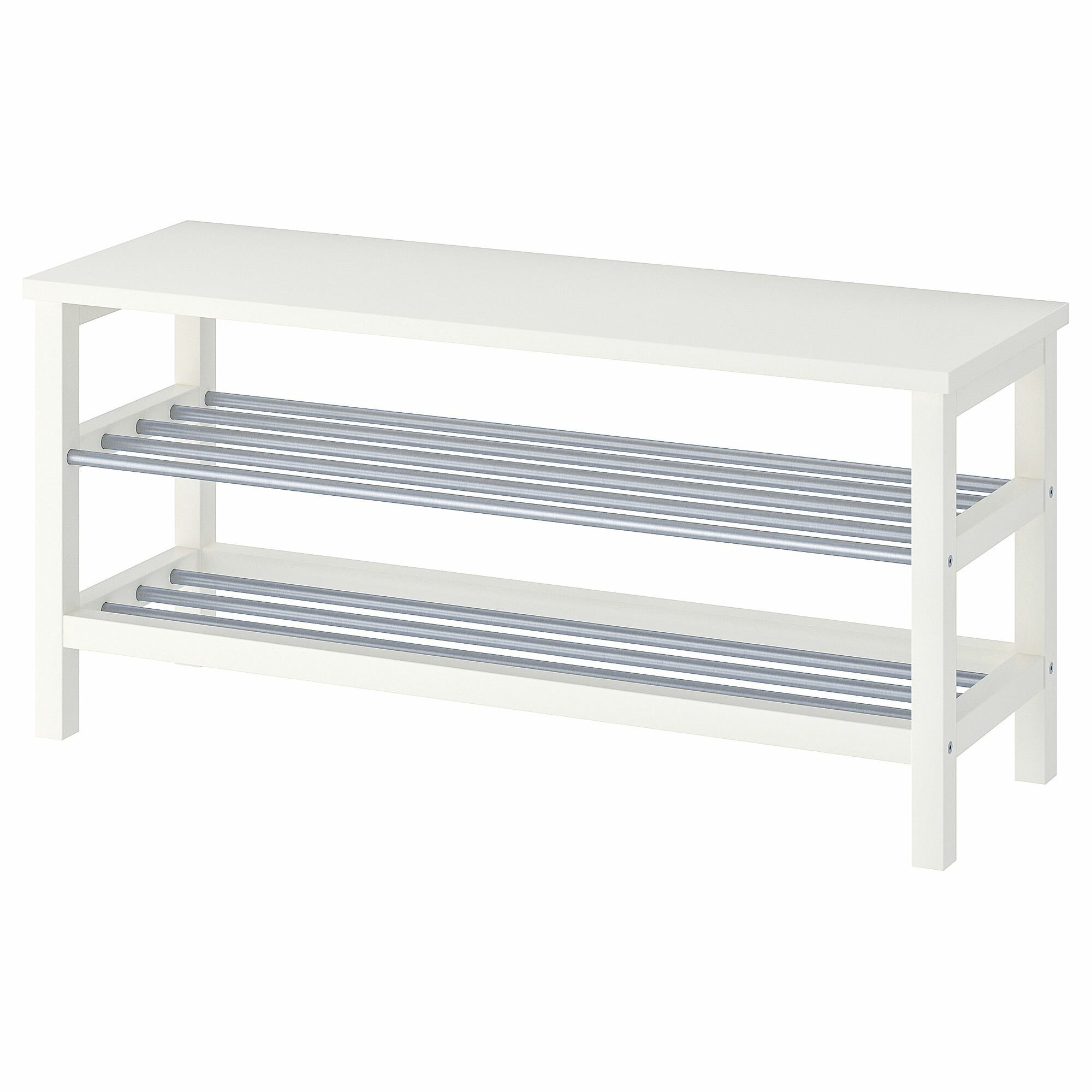 IKEA / икея TJUSIG тюсиг, скамья и полка для обуви, белый, 108x50 см