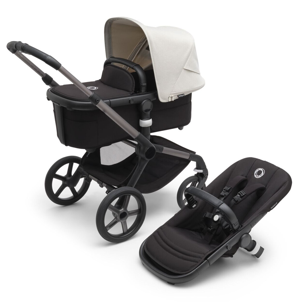 Детская коляска 2 в 1 Bugaboo Fox5 Graphite/Midnight Black/Misty White