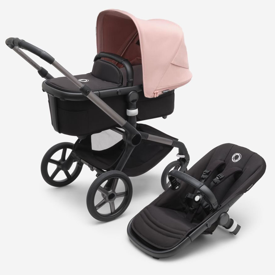 Детская коляска 2 в 1 Bugaboo Fox5 Graphite/Midnight black/Morning pink