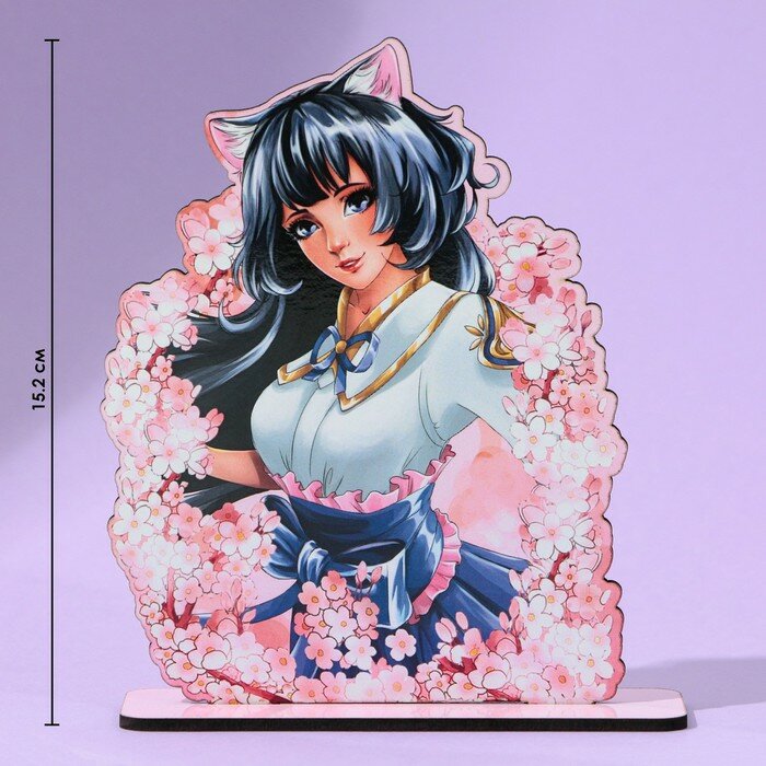 фото Фигурка аниме «Девушка в цветах», 11,7 х 15 см, дерево