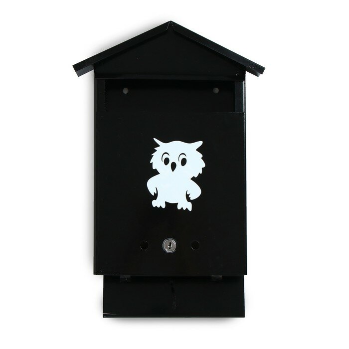 Ящик почтовый с замком, вертикальный, «Домик», чёрный - фотография № 3
