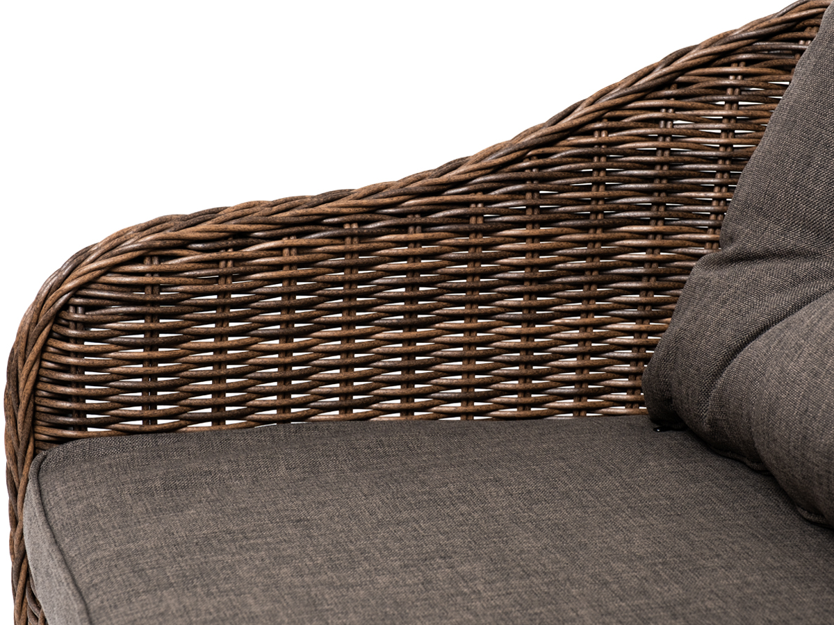 "Равенна" диван двухместный плетенный из ротанга, коричневый - фотография № 5