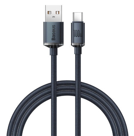 Кабель Baseus Crystal Shine Series Fast Charging Data Cable USB to Type-C 100W 2m (CAJY000501) (black)