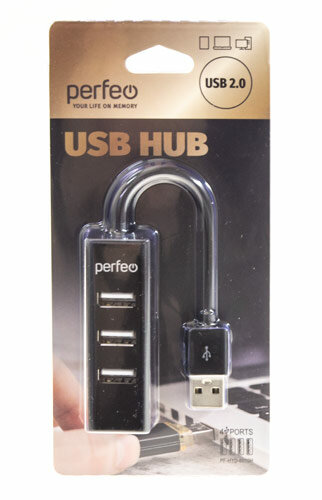 USB HUB 4 Port, (PF-HYD-6010H Black) черный
