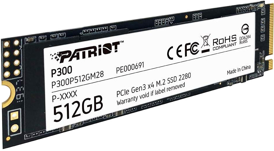 Твердотельный накопитель 512Gb SSD Patriot P300 (P300P512GM28)