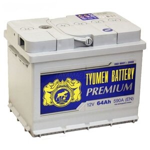 Аккумулятор Tyumen Premium 64 Ач 590А прямая полярность