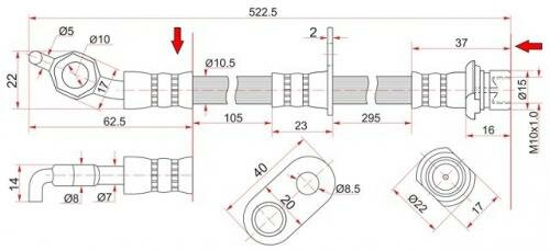 Шланг тормозной rr toyota camry/gracia/mark2 Sat ST9094702877 Toyota: 90947-02877