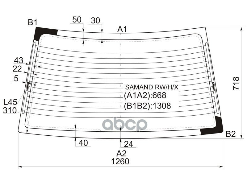 Стекло Заднее С Обогревом В Клей Iran Khodro Samand 4d 02- XYG арт. SAMAND RW/H/X