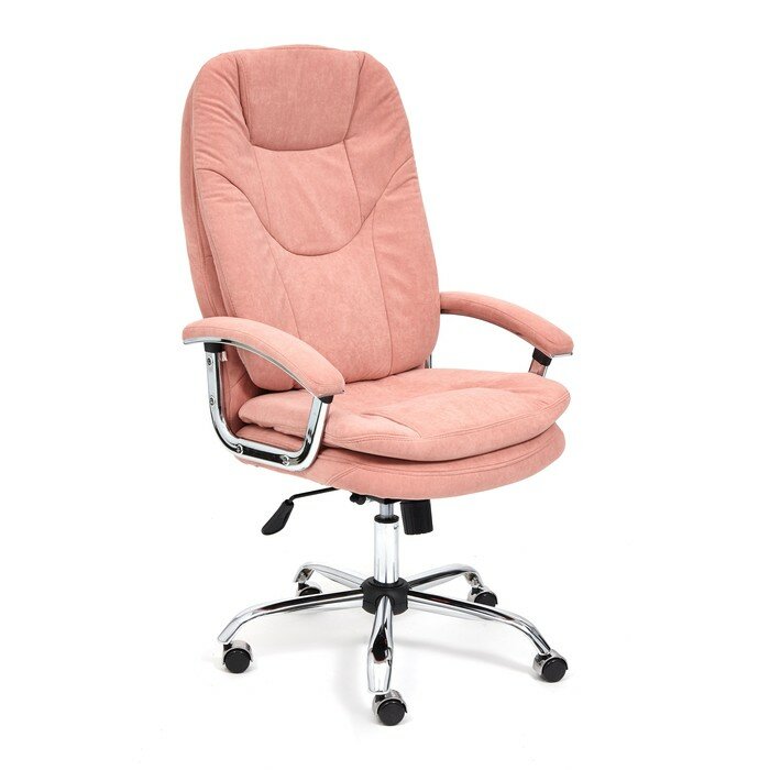 Кресло Softy LUX, флок/розовый/137