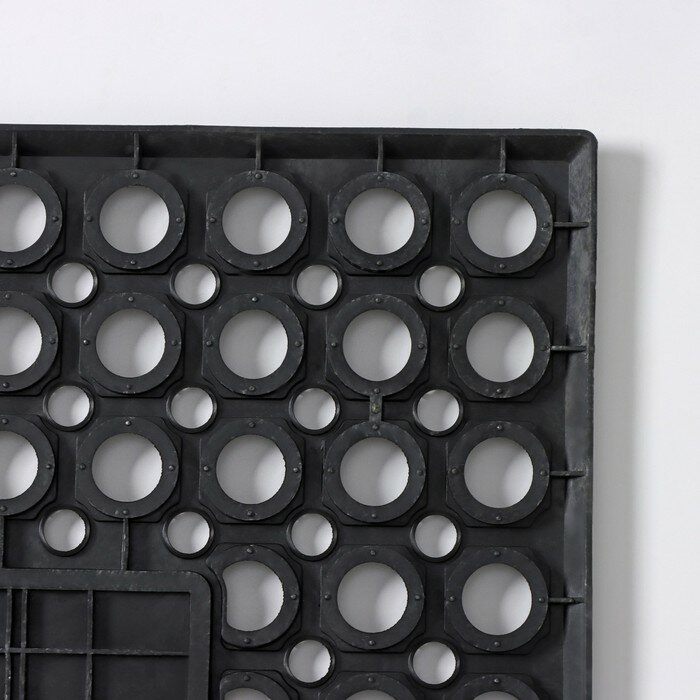 Доляна Коврик придверный ячеистый Доляна, 39,5×59 см, цвет чёрный - фотография № 6