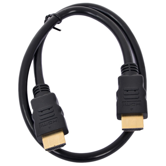 Кабель HDMI-HDMI v2.0 0.5м черный, экран