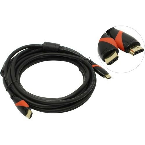 Vcom кабели CG525D-R Кабель HDMI 19M M ver. 2.0, 2 фильтра, 5m 04895182203693