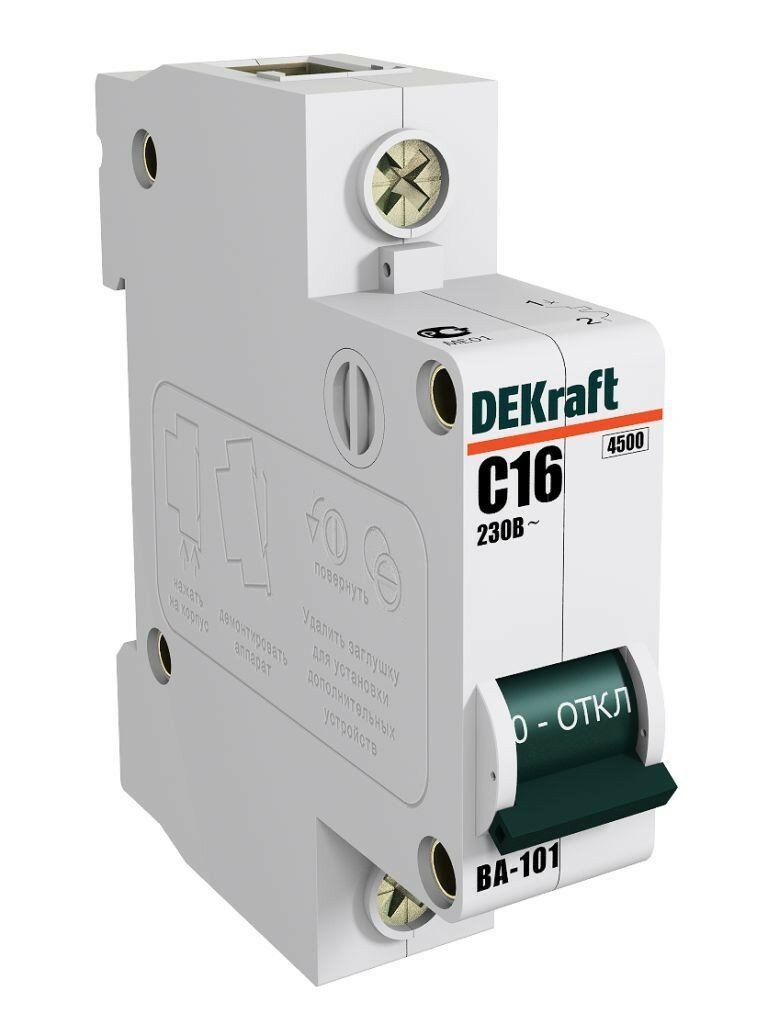 Автоматический выключатель DEKraft ВА-101 1P 63А тип C 4,5кА (Schneider Electric), арт. 11060DEK