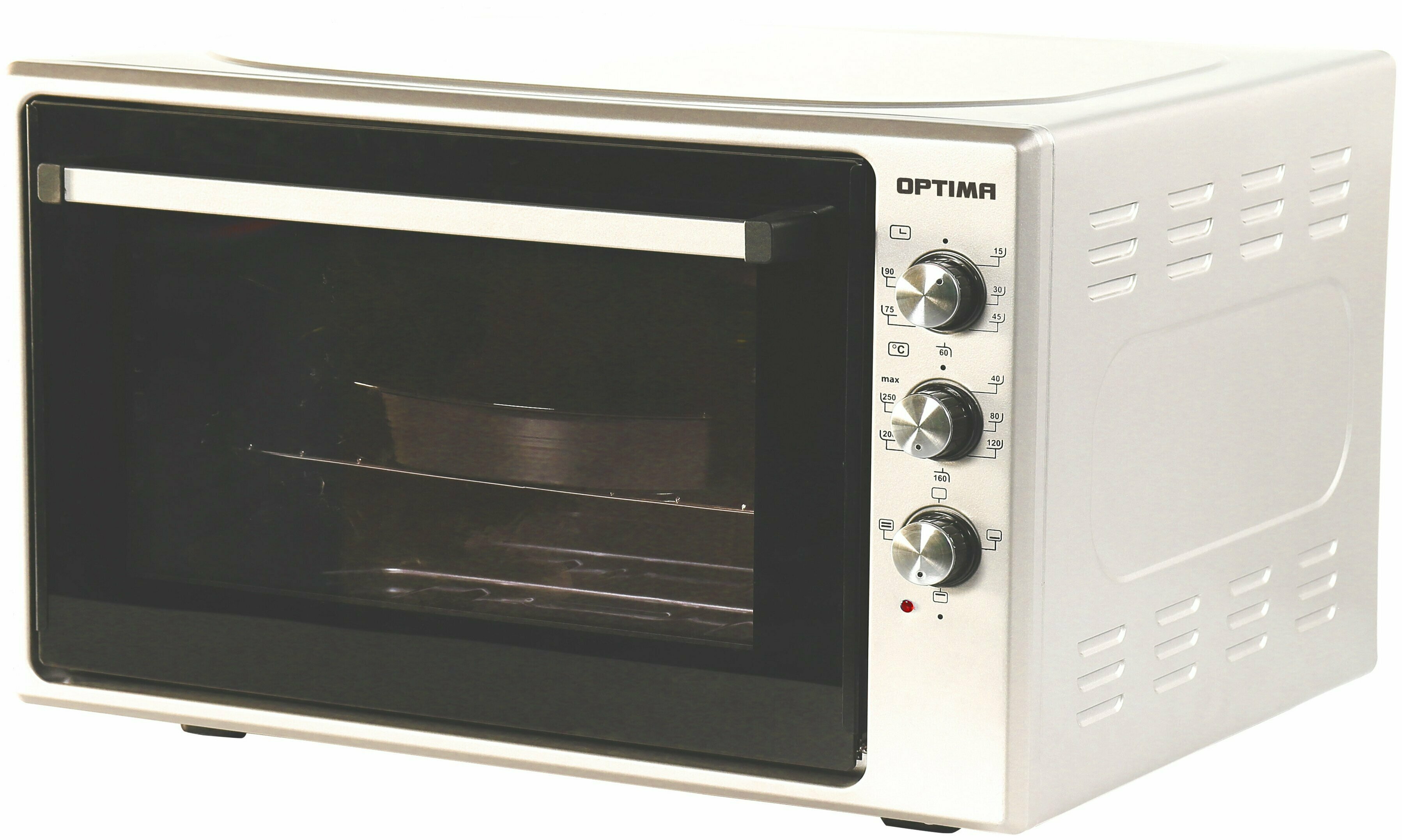 Духовка Optima OFС-75W (75л,конвекция,таймер,лампа,2 противня,решетка,белая,1650Вт)