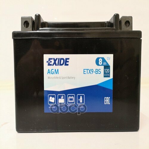 Etx9-Bs_!  8Ah 120A 150/90/105 Moto Agm .    EXIDE . ETX9-BS