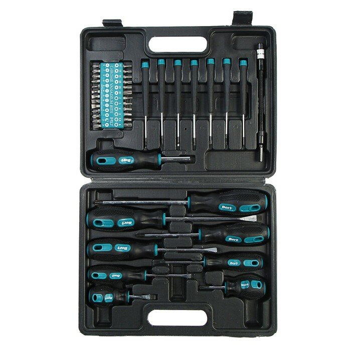 фото Набор ручного инструмента Bort BTK-42, 42 предмета, сталь CrV, кейс