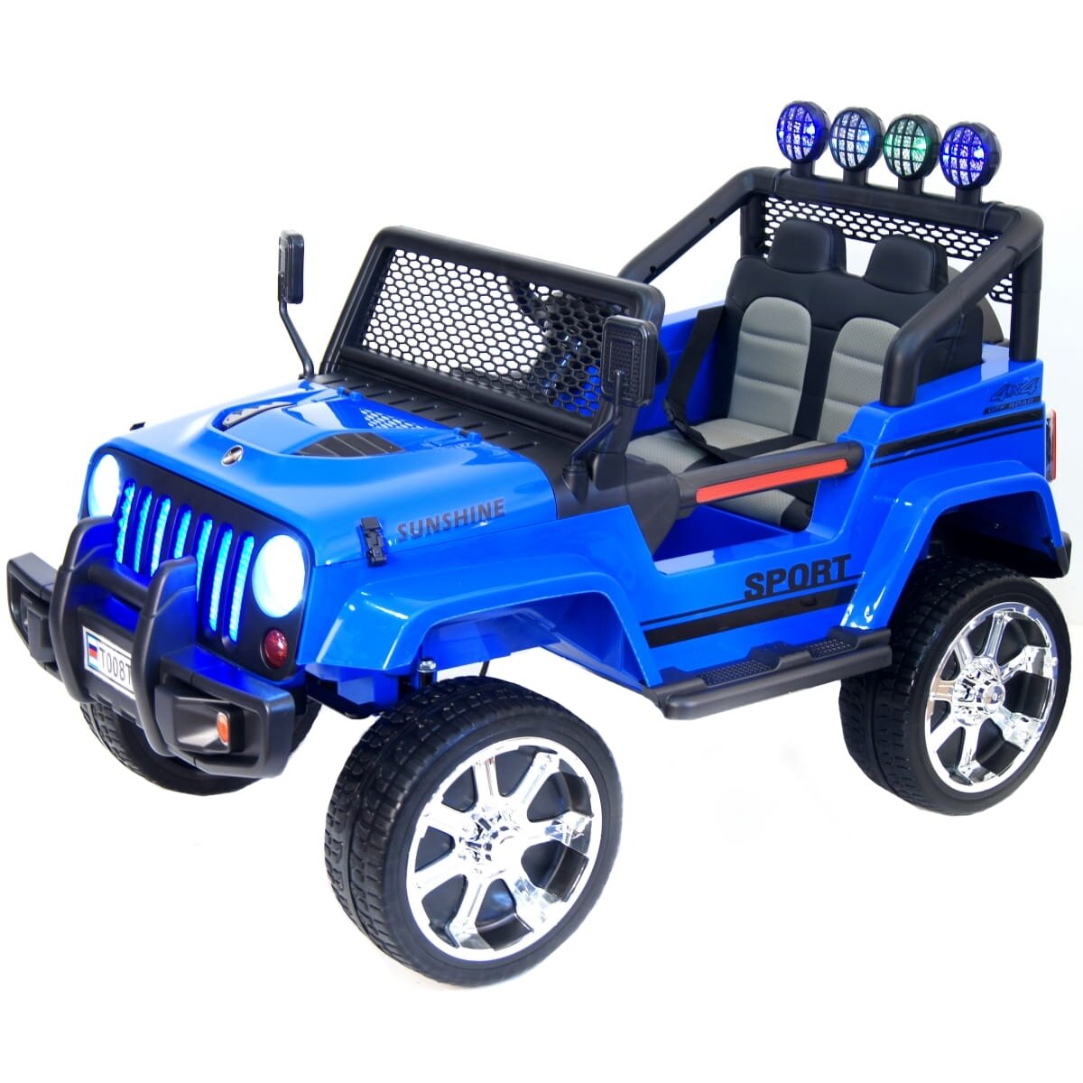 Электромобиль RiverToys Jeep T008TT с дистанционным управлением (полный привод) - синий