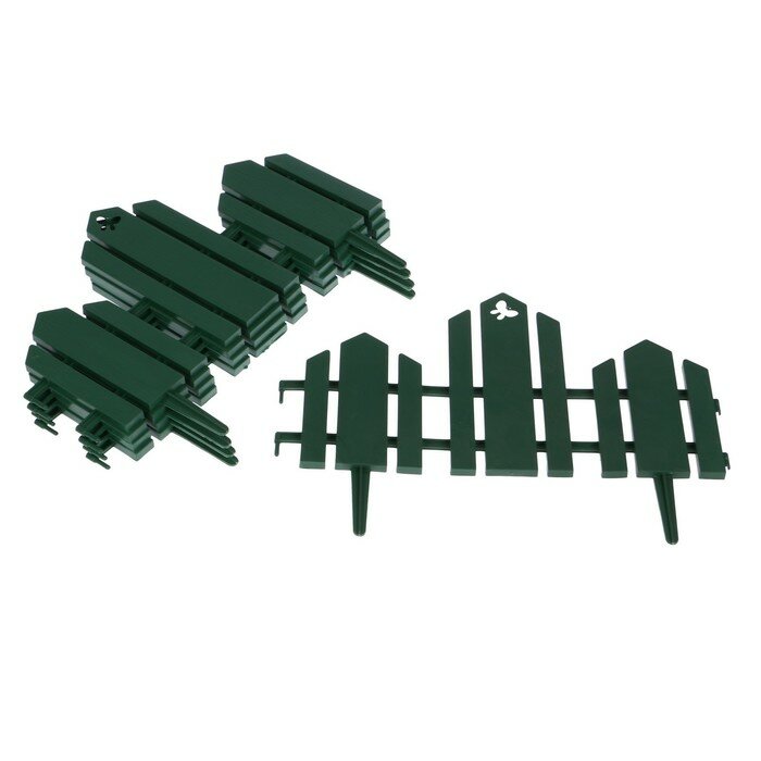 Кострома Пластик Ограждение декоративное 25 × 170 см 5 секций пластик зелёное «Чудный сад»