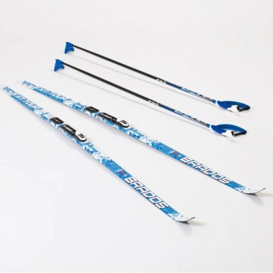 Лыжный комплект STC с креплением NNN (Rottefella) с палками 185 STEP Brados XT Tour Blue