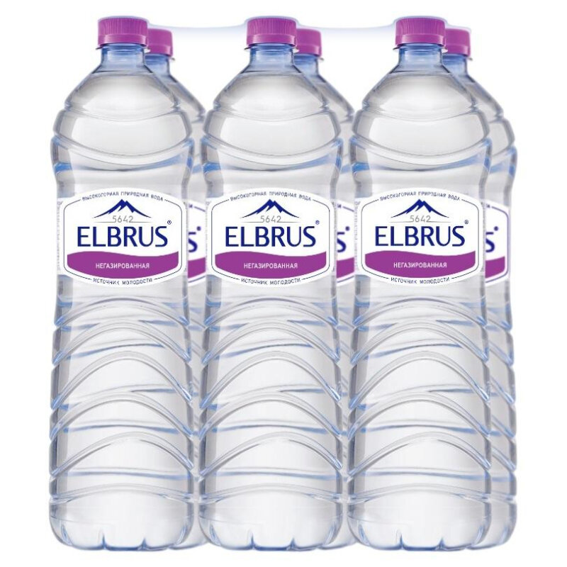 Вода минеральная Эльбрус природная столовая питьевая негаз 1,5л 6шт/уп - фотография № 3