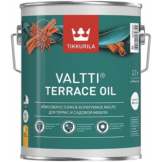 Масло для террас TIKKURILA Valtti Terrace Oil (Валтти) 2,7 л бесцветное (база ЕС)