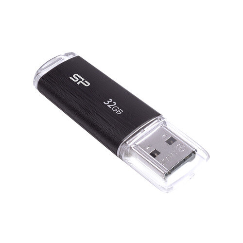 Флешка USB Silicon Power Ultima U02 32ГБ, USB2.0, черный [sp032gbuf2u02v1k]