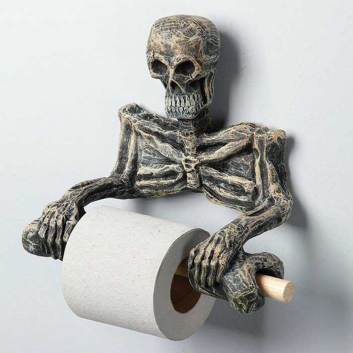 Хорошие сувениры Держатель для туалетной бумаги "Скелет" 18х22см - фотография № 2