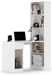 Стол письменный со стеллажом Лайт 10.01, цвет белый, ШхГхВ 115,3х58,2х179 см., универсальная сборка