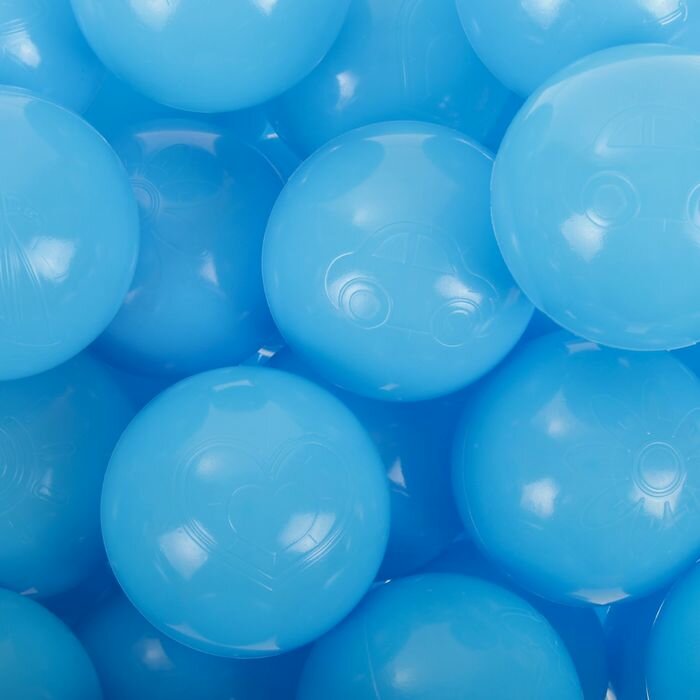Соломон Шарики для сухого бассейна с рисунком, диаметр шара 7,5 см, набор 500 штук, цвет голубой - фотография № 2