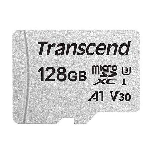 Карта памяти microSDXC UHS-I U3 Transcend 128 ГБ, 100 МБ/с, TS128GUSD300S, 1 шт., переходник без адаптера