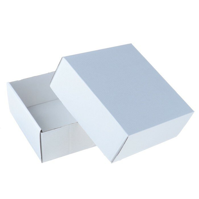 Коробка сборная без печати крышка-дно белая без окна 14,5 х 14,5 х 6 см (5 шт) - фотография № 3