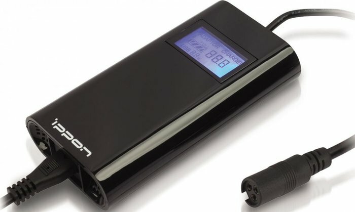 Адаптер для ноутбука Ippon D90U, 90 Вт, USB 2.1A, универсальный, черный