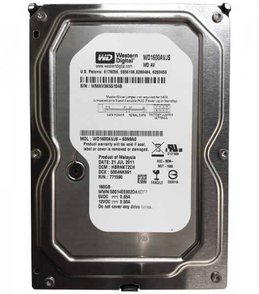 Жесткий Диск Western Digital WD1600AVJS 160Gb 7200 SATA 35" HDD