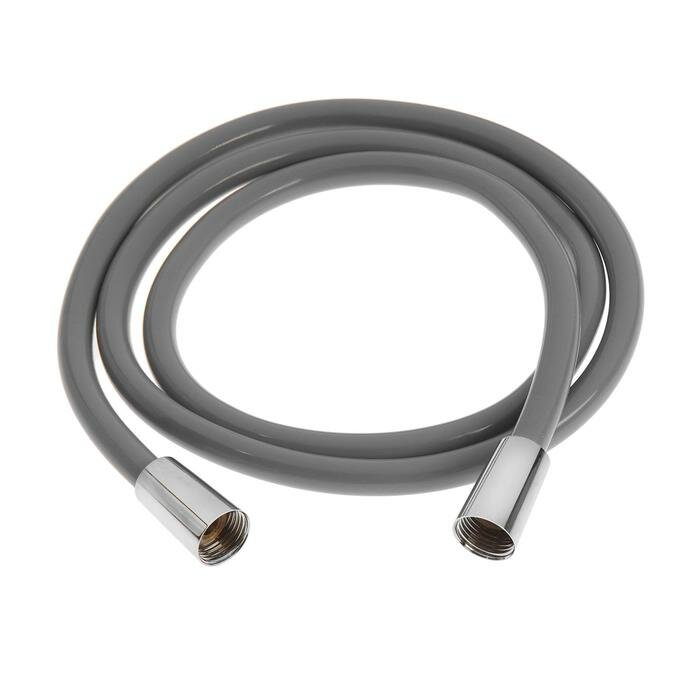 фото Душевой шланг ZEIN Z08SH, 150 см, антиперекручивание, латунные гайки, серый
