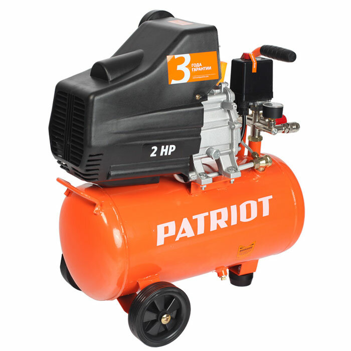 Компрессор масляный PATRIOT Euro 24-240K + набор пневмоинструмента KIT 5В 24 л 15 кВт