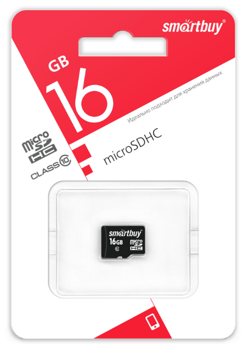 Карта памяти microSD Smartbuy 16GB Class10 10 МБ/сек без адаптера