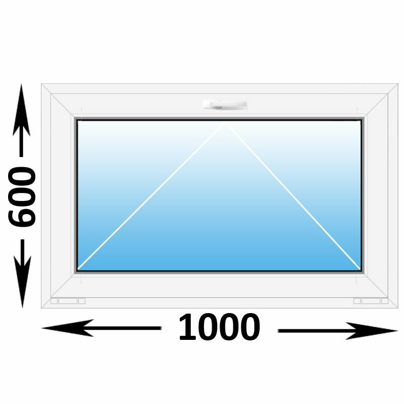Пластиковое окно Melke фрамуга 1000x600 (ширина Х высота) (1000Х600)