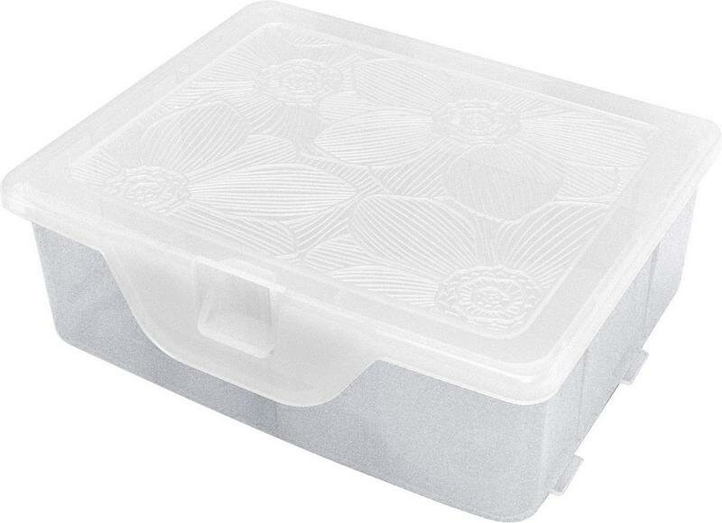 фото Органайзер для хранения мелочей BranQ "Fiori Orchid" XS с разделителями (белый перламутр), 11х9,5х4,