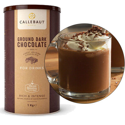 Темный шоколад (порошок) Callebaut Ground Chocolate для шоколадных напитков, 1 кг