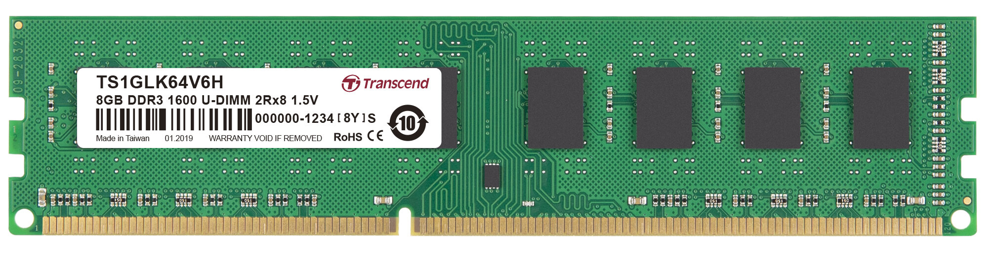     Transcend TS1GLK64W6H DIMM 8Gb DDR3L 1600MHz