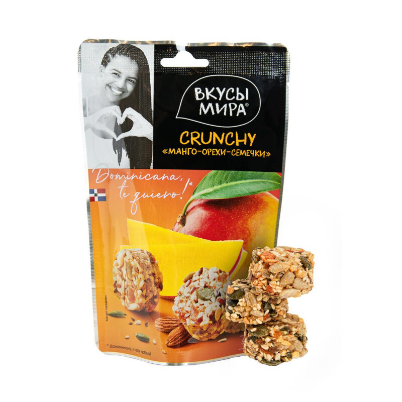 Коктейль Вкусы мира CRUNCHY Манго-орехи-семечки, 50г