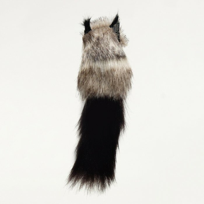 Игрушка для кошек "Кот-дружок", искусственный мех, корпус 7 см, бело-коричневая/чёрная - фотография № 3