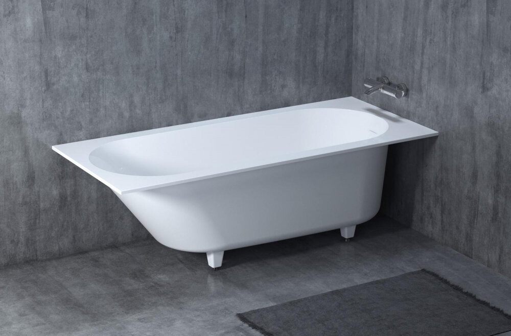 Salini Ванна Ornella Kit 170 x 75 х 60 см, из искусственного камня S-Sense, белый матовый 102411M