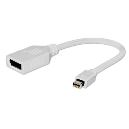Видео адаптер Cablexpert A-mDPM-DPF-001-W mini DisplayPort на DisplayPort кабель 0.1 метра, белый