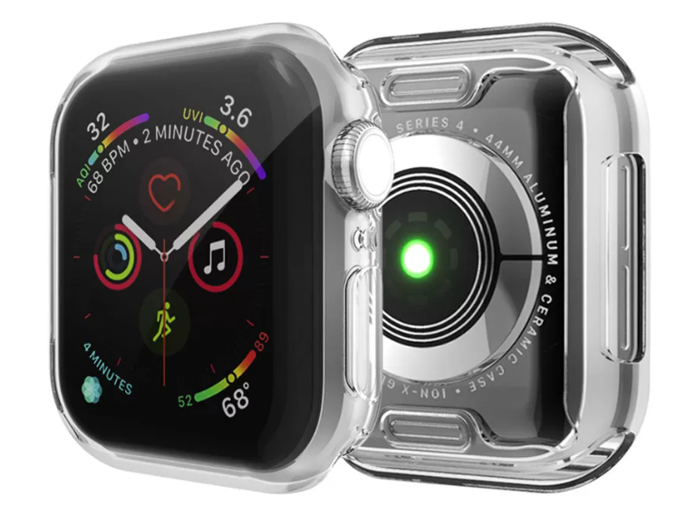 Чехол силиконовый для Apple Watch 44 mm прозрачный