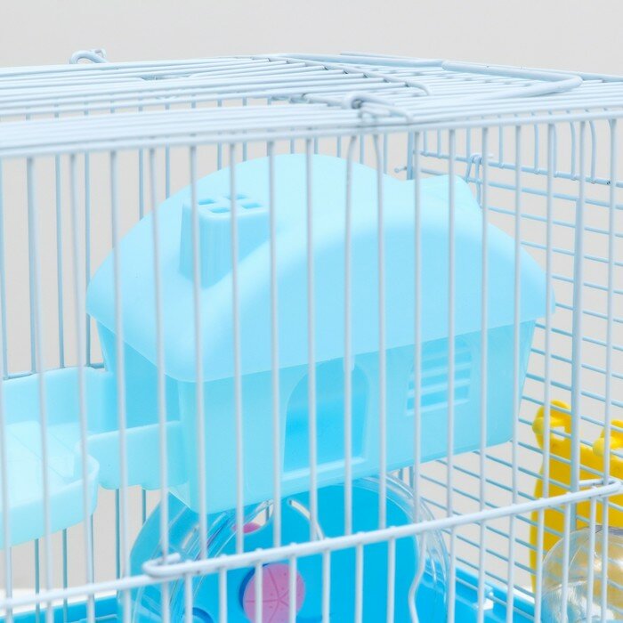 Клетка для грызунов Пижон, укомплектованная, 27 х 21 х 26 см, голубая - фотография № 5